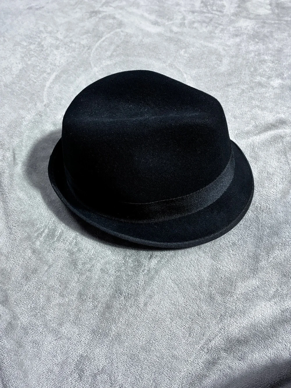 J.Crew Black 100% Wool Fedora Trilby Hat M/L Classic Unisex EUC